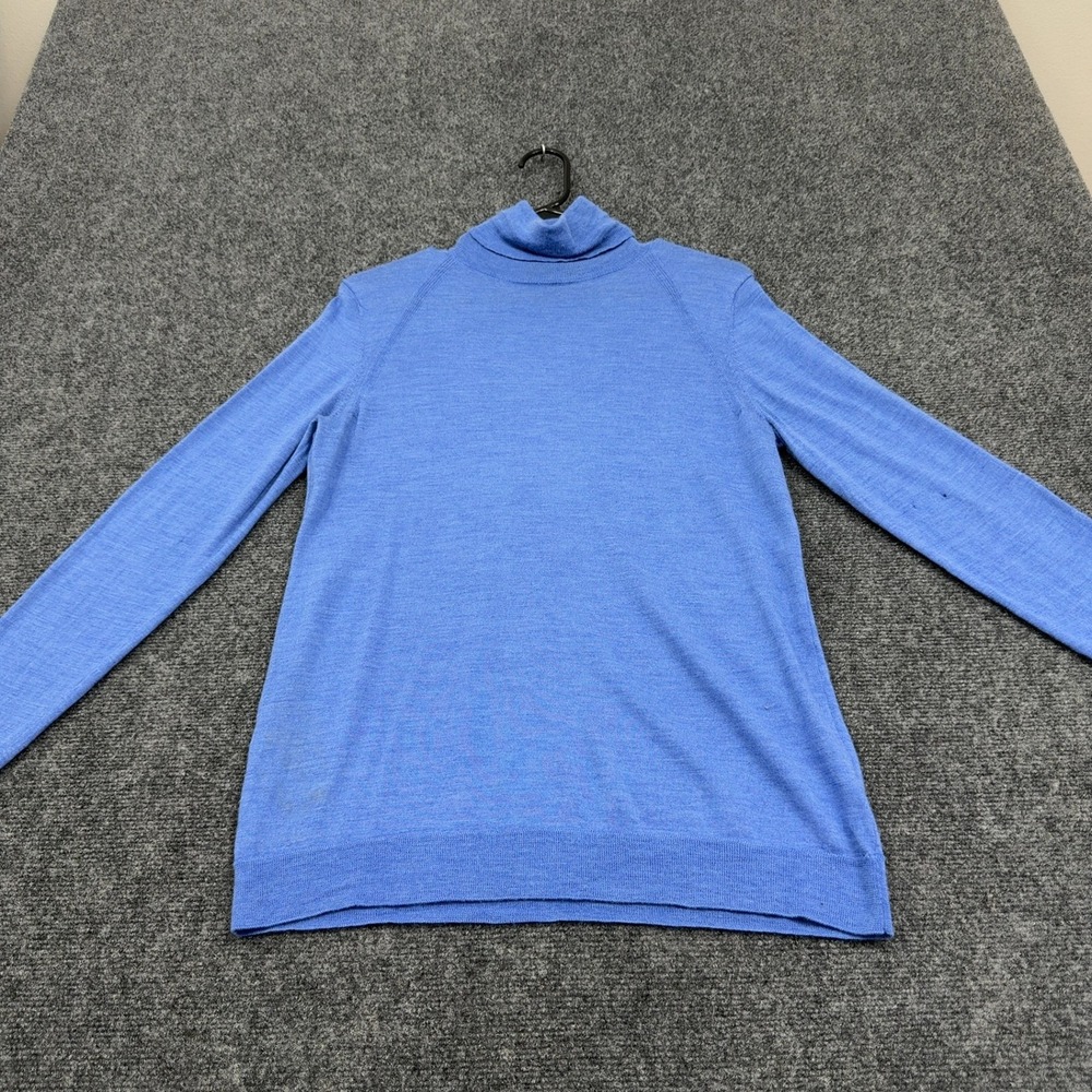 Banana Republic Sweater Womens L Blue Merino Wool Turtleneck Classic Casual